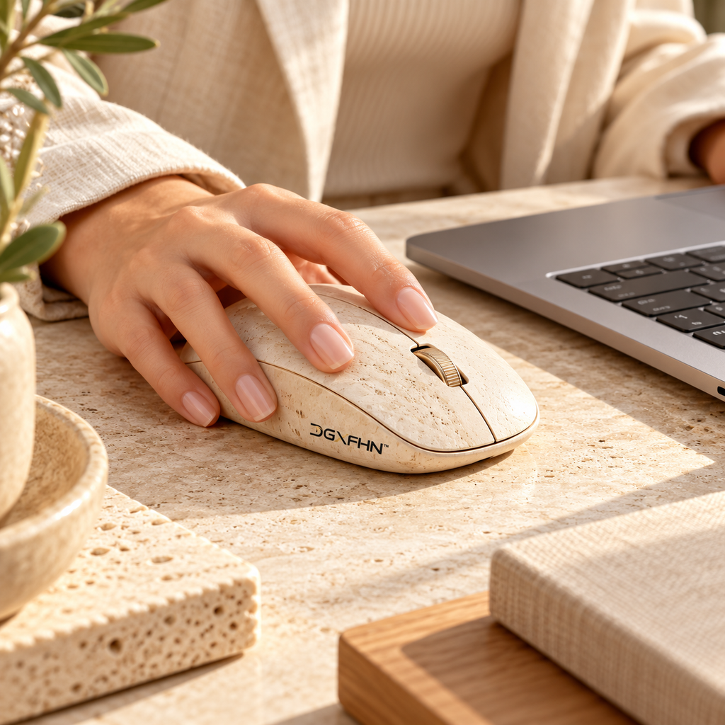 DGXFHN™ Travertine Curve Mouse